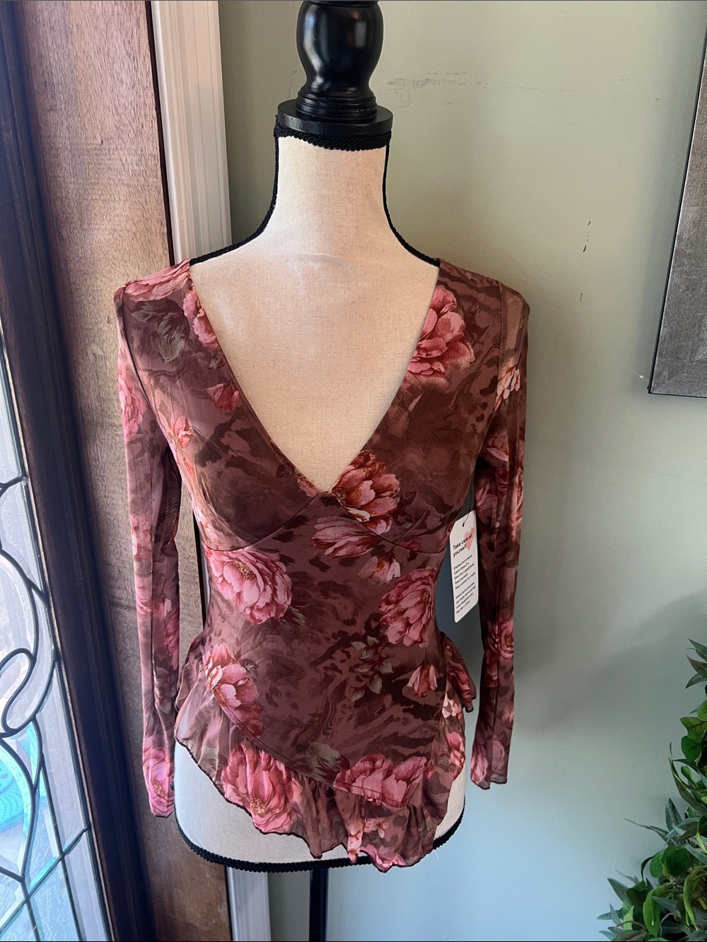 Good Days Floral Wrap V-Neck Long-Sleeve Blouse